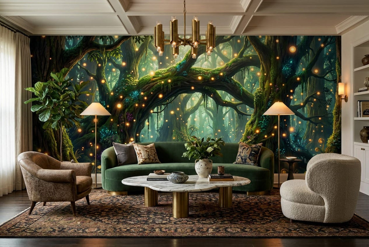 Enchanted Firefly Forest Wallpaper Mural