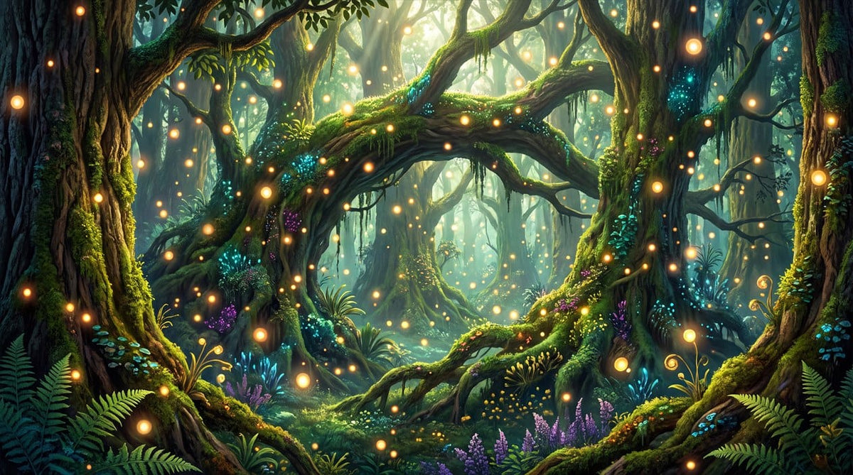 Enchanted Firefly Forest Wallpaper Mural