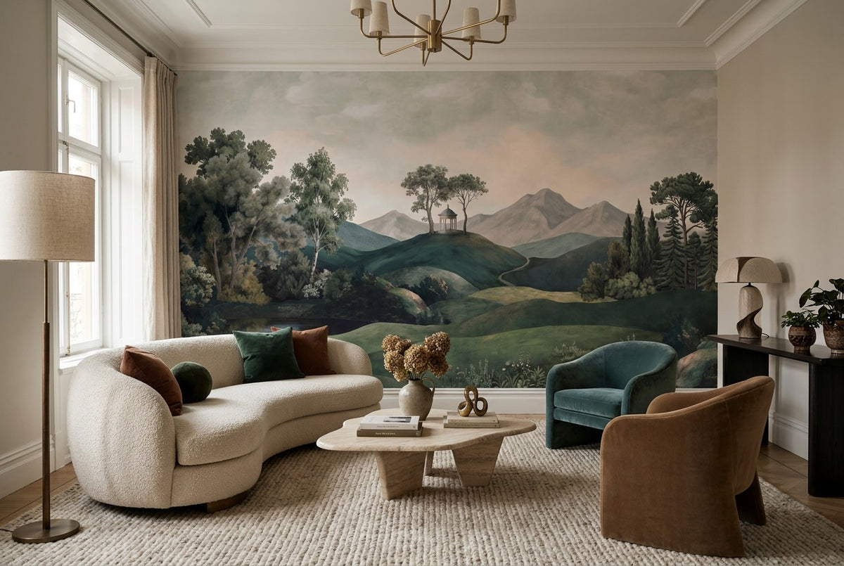 green hills wallpaper mural custom peel and stick lounge removable non woven vinyl