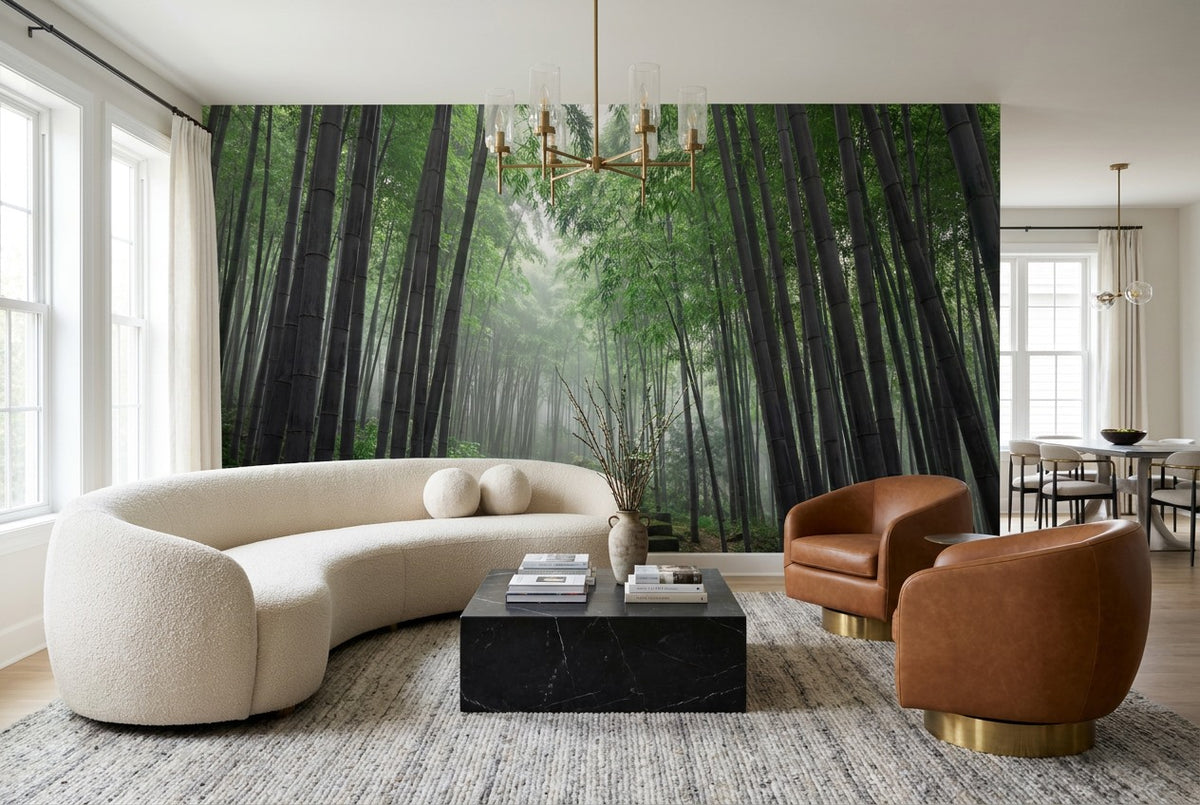 green living bamboo forest wallpaper mural custom stick on non woven vinyl removable