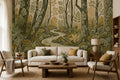 Green Blockprint Wallpaper Mural