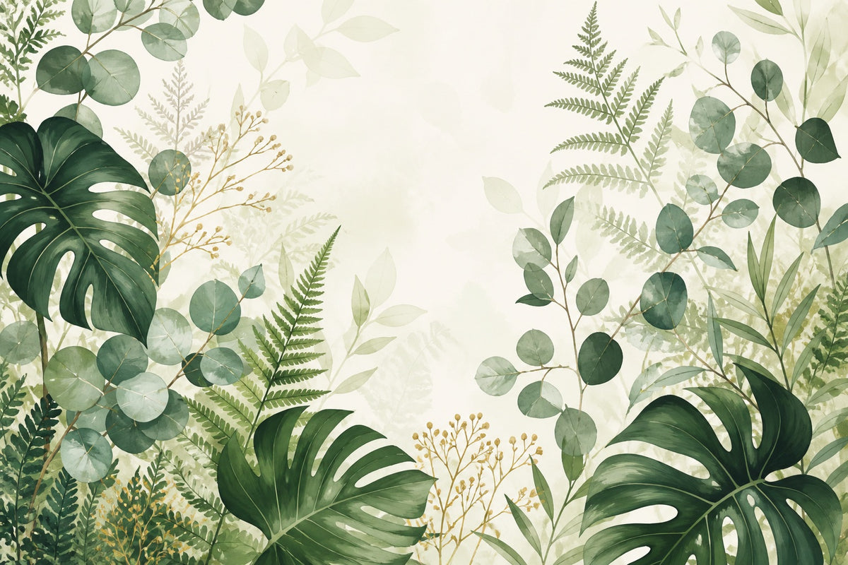 Green Botanical Wallpaper Mural product view