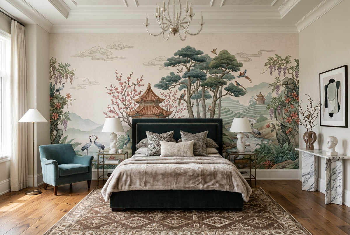 green pines wallpaper mural custom self adhesive bedroom removable non woven vinyl