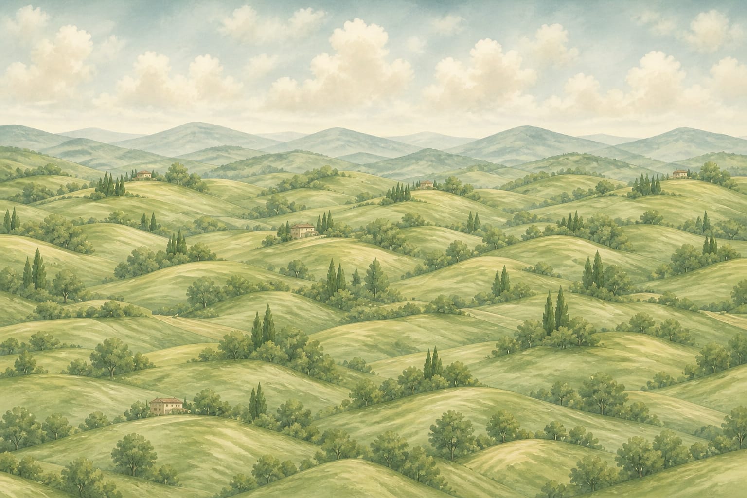 Green Rolling Wallpaper Mural