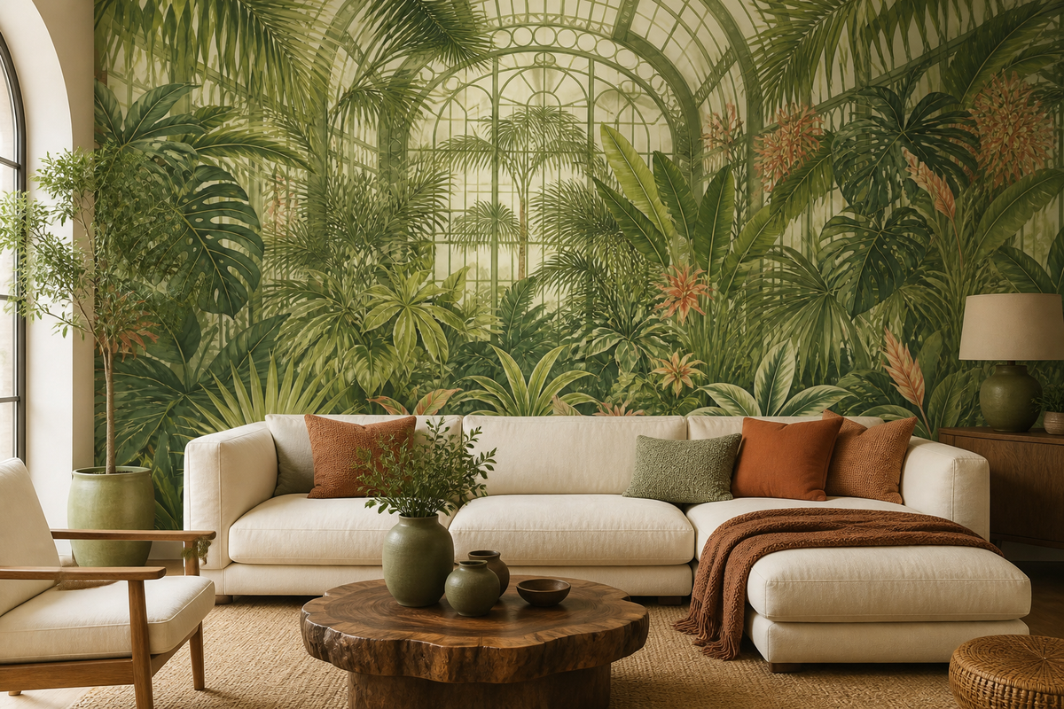 Green Tropical Wallpaper Mural product view