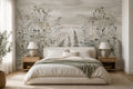 Grey Meadow Grasses and Ferns Wallpaper Mural