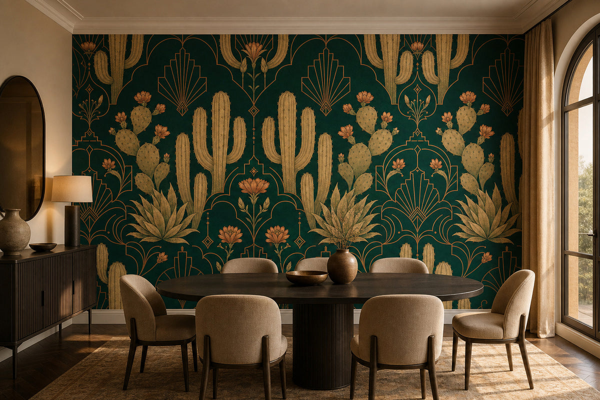Green Cactus Wallpaper Mural product view