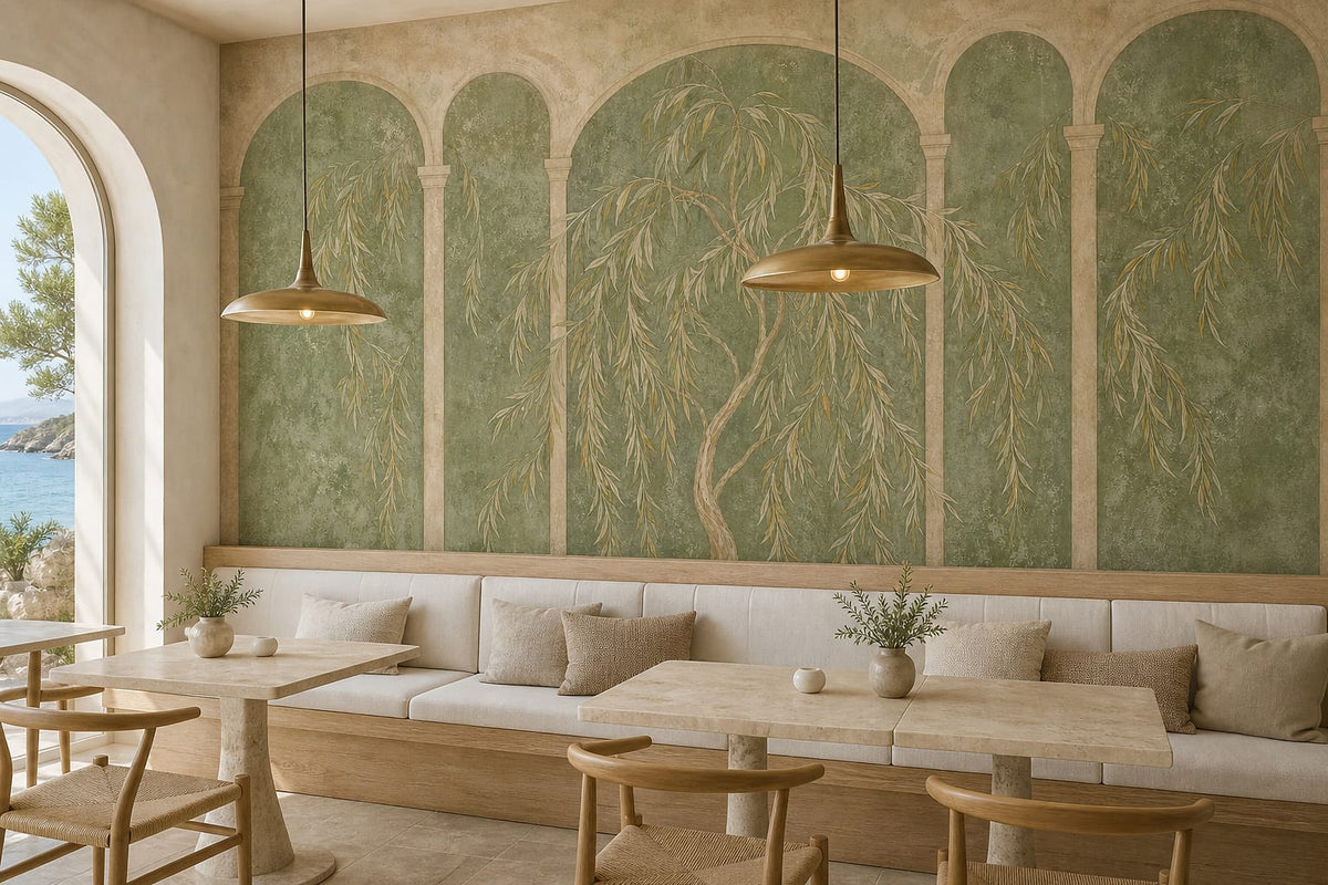 Green Willow Wallpaper Mural product view