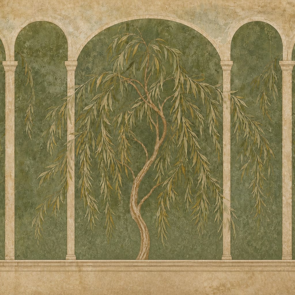 Green Willow Wallpaper Mural product view