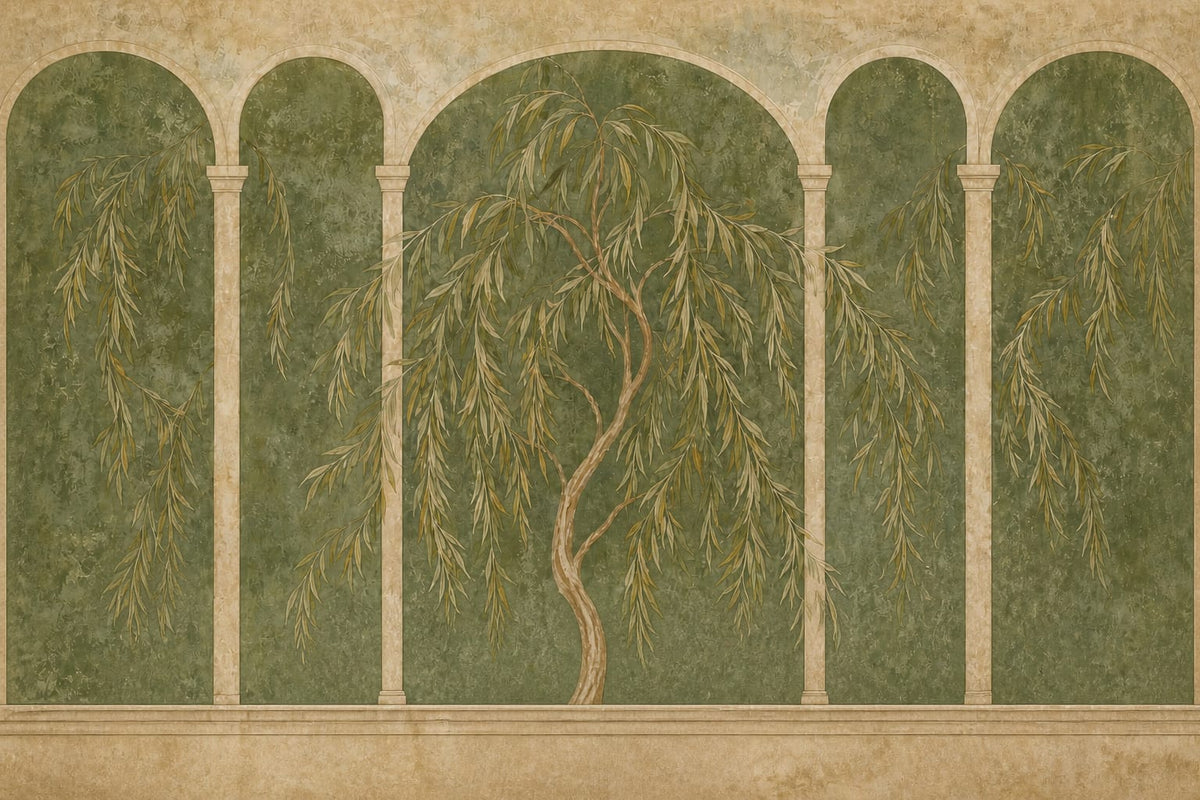 Green Willow Wallpaper Mural product view