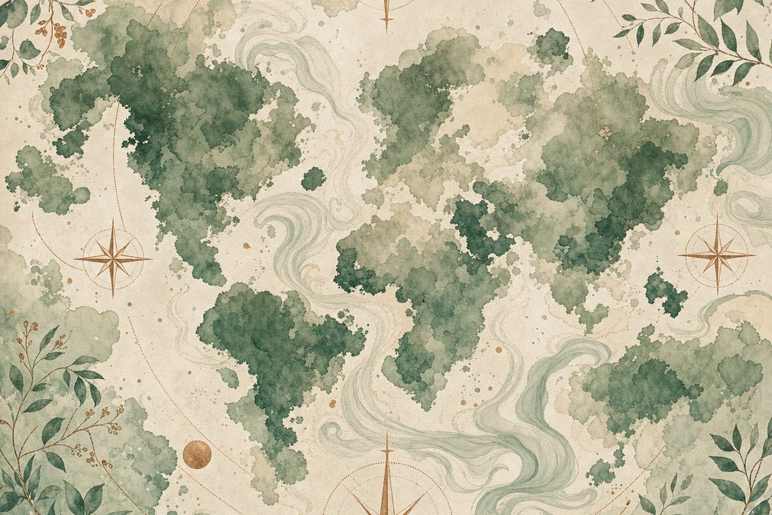 Green World Map Wallpaper Mural