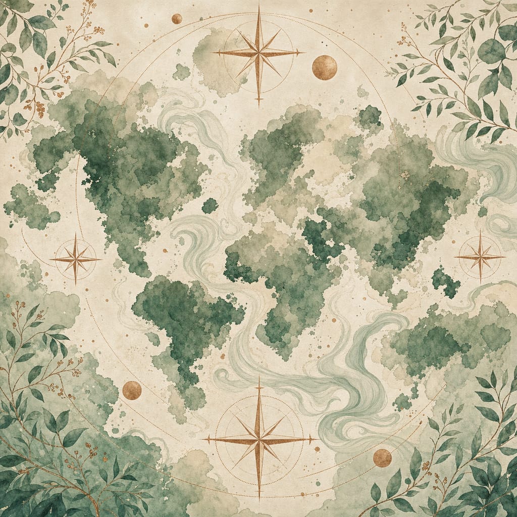 Green World Map Wallpaper Mural product view