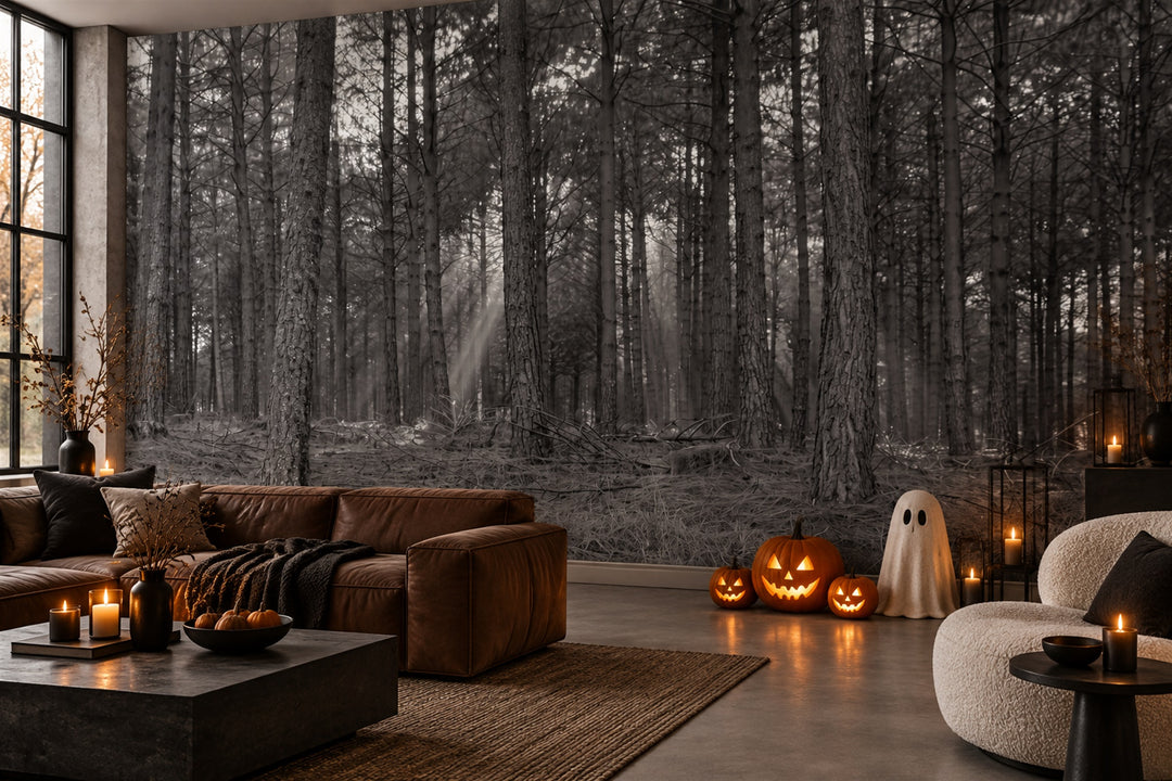 grey forest living room custom self adhesive removable non woven vinyl wallpaper mural