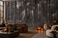 Grey Dark Forest Halloween Wallpaper Mural