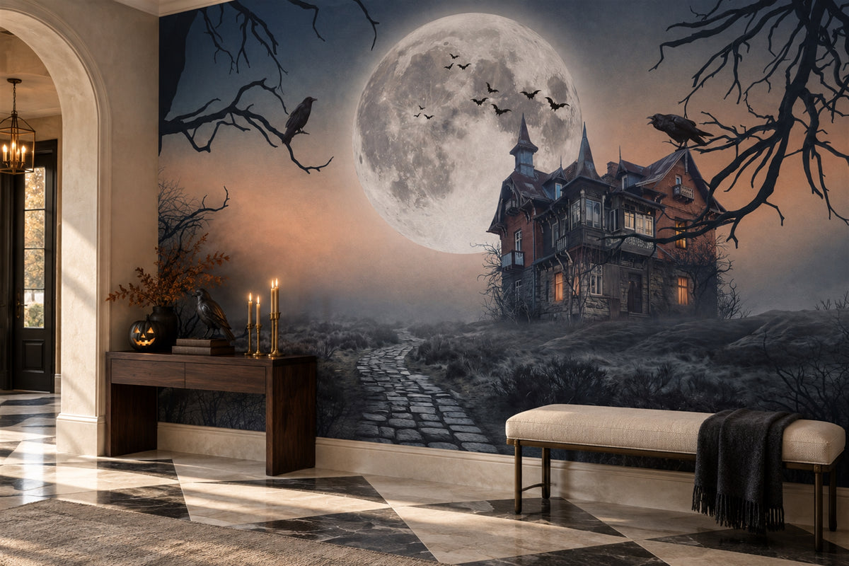 grey mansion custom peel and stick wallpaper mural entryway removable non woven vinyl
