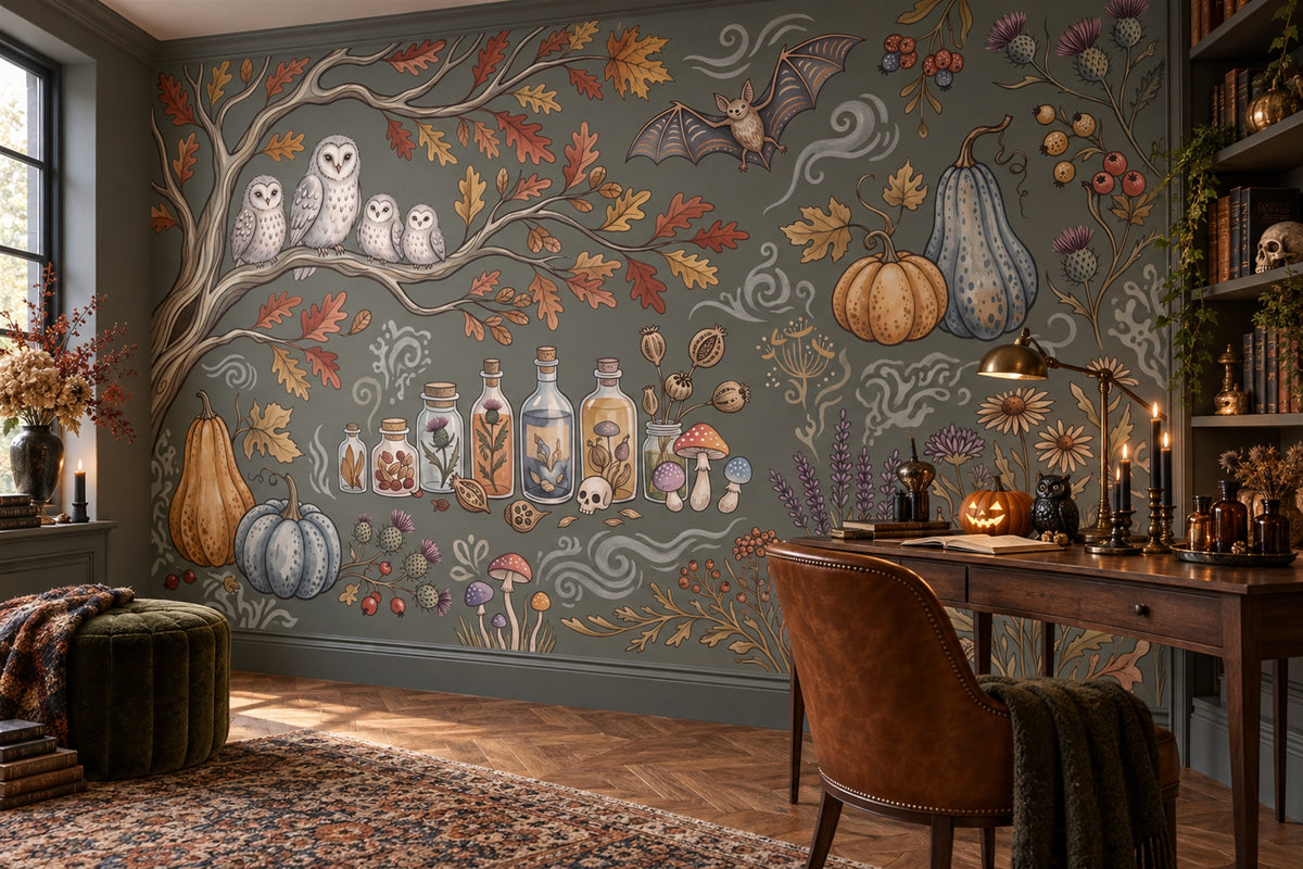 grey owls wallpaper mural study custom removable non woven vinyl stick on