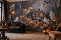 Grey Haunted Mansion Halloween Wallpaper Mural
