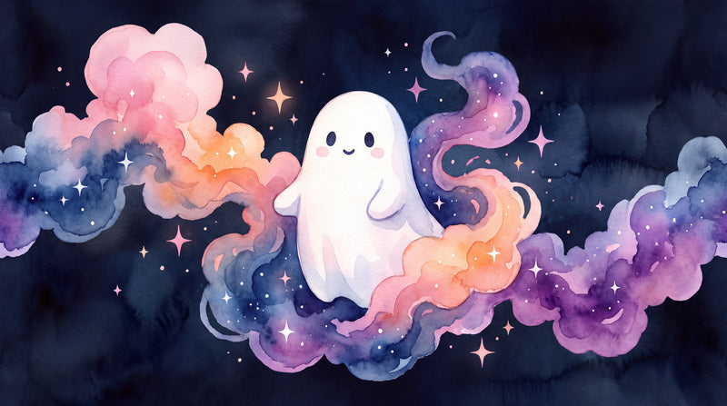 home cute pink ghost custom non woven vinyl stick on removable wallpaper mural sm