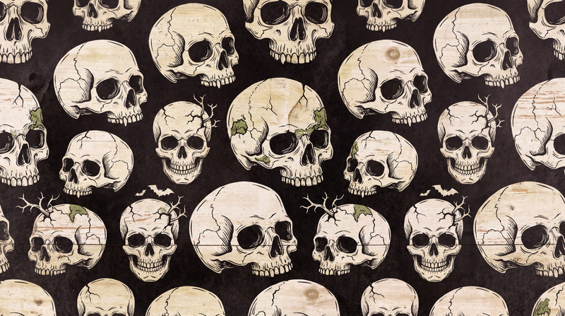 home gothic ivory skulls custom non woven vinyl stick on removable wallpaper mural sm