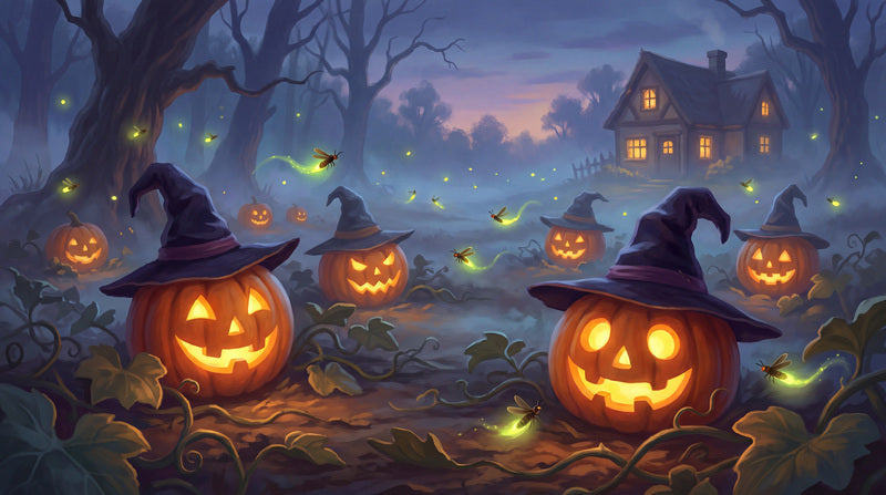 Blue Jack O Lanterns Halloween Wallpaper Mural