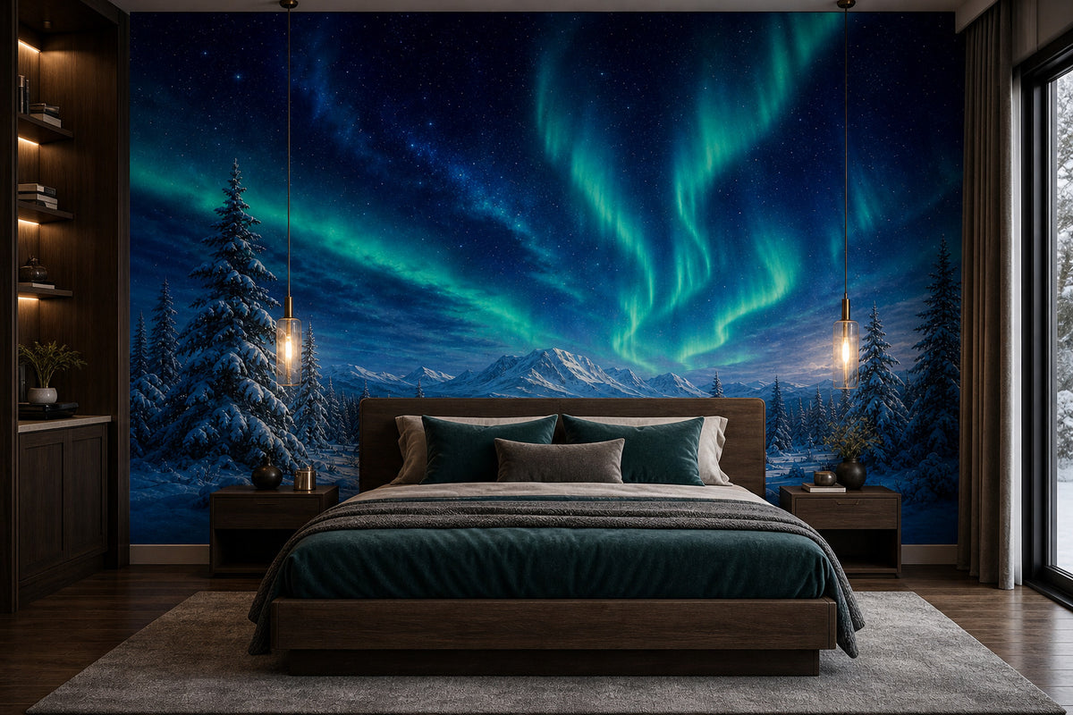 Indigo Aurora Wallpaper Mural product view