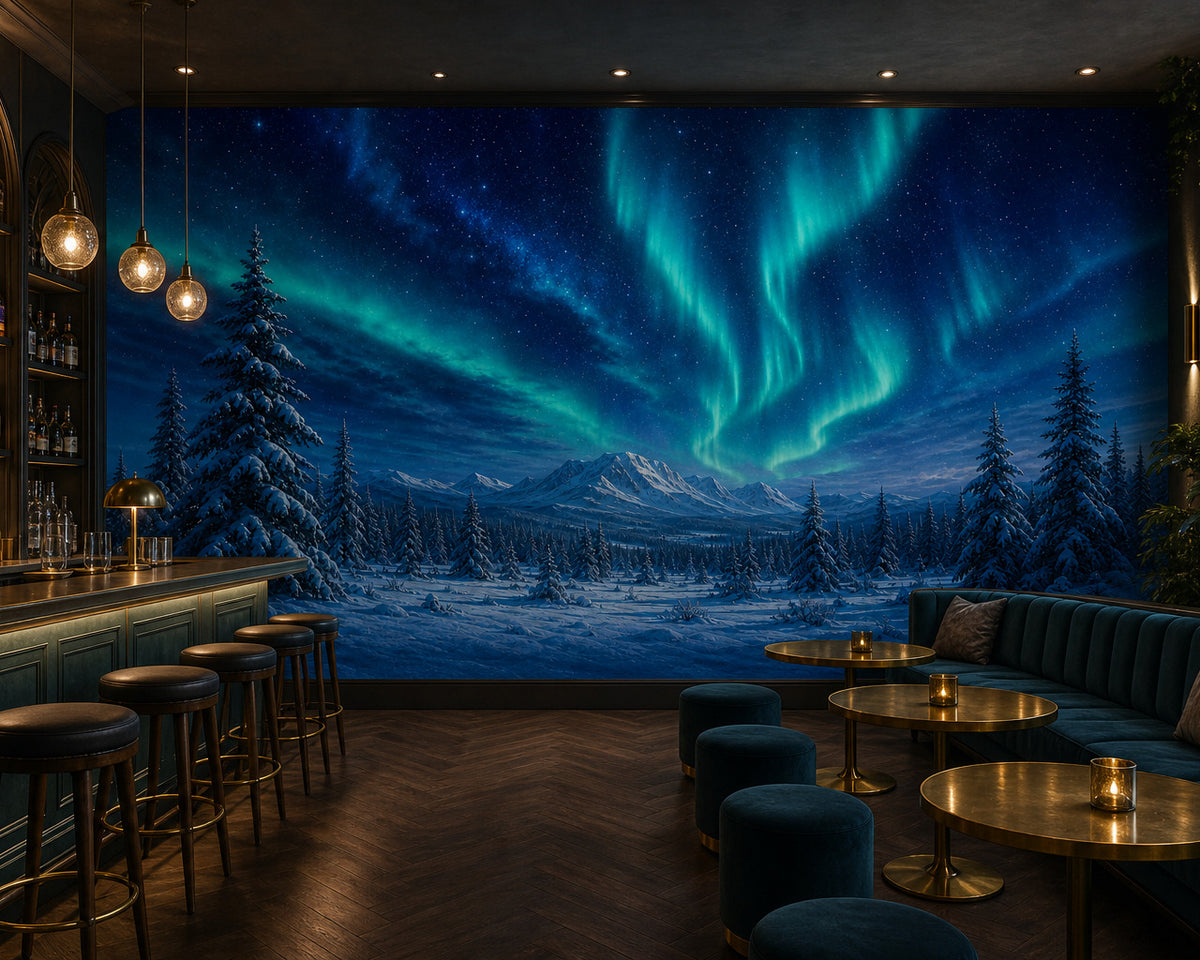 Indigo Aurora Wallpaper Mural product view