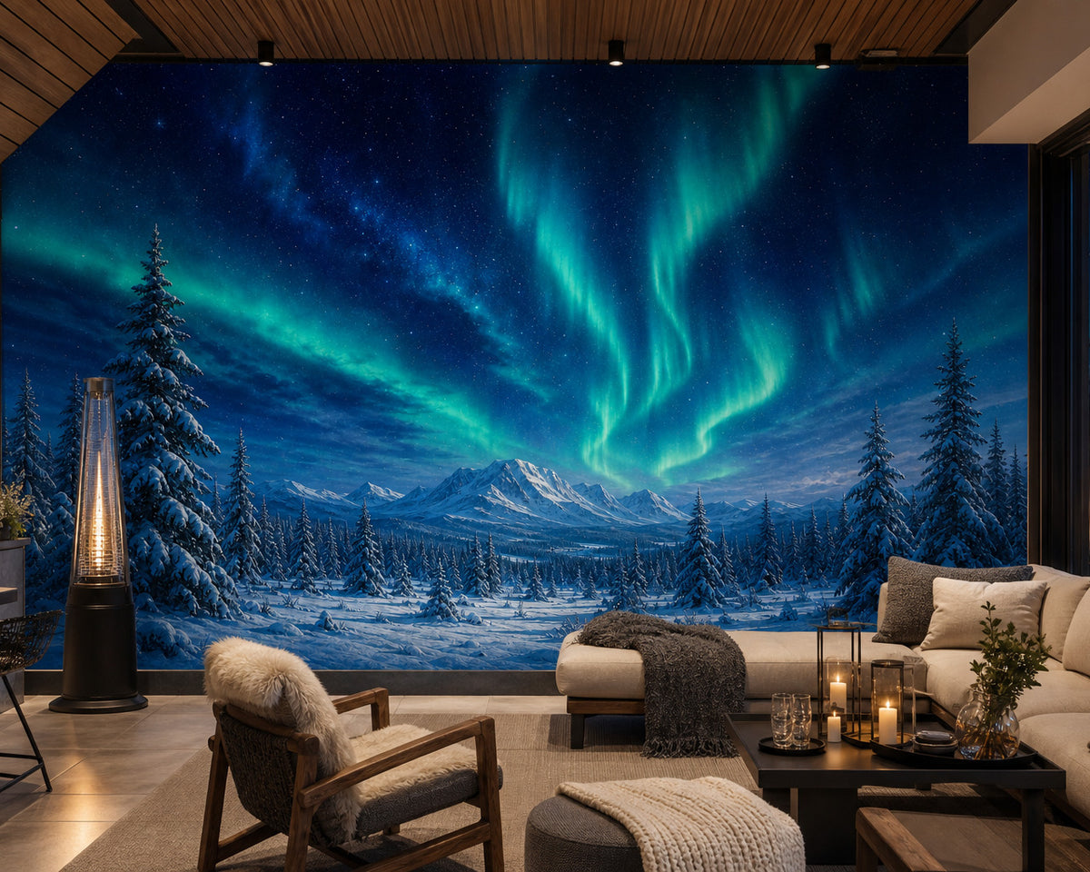 Indigo Aurora Wallpaper Mural product view