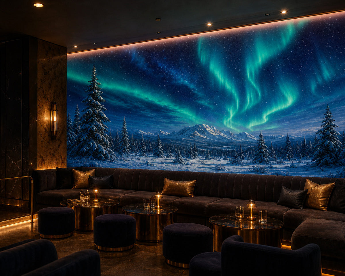 Indigo Aurora Wallpaper Mural product view