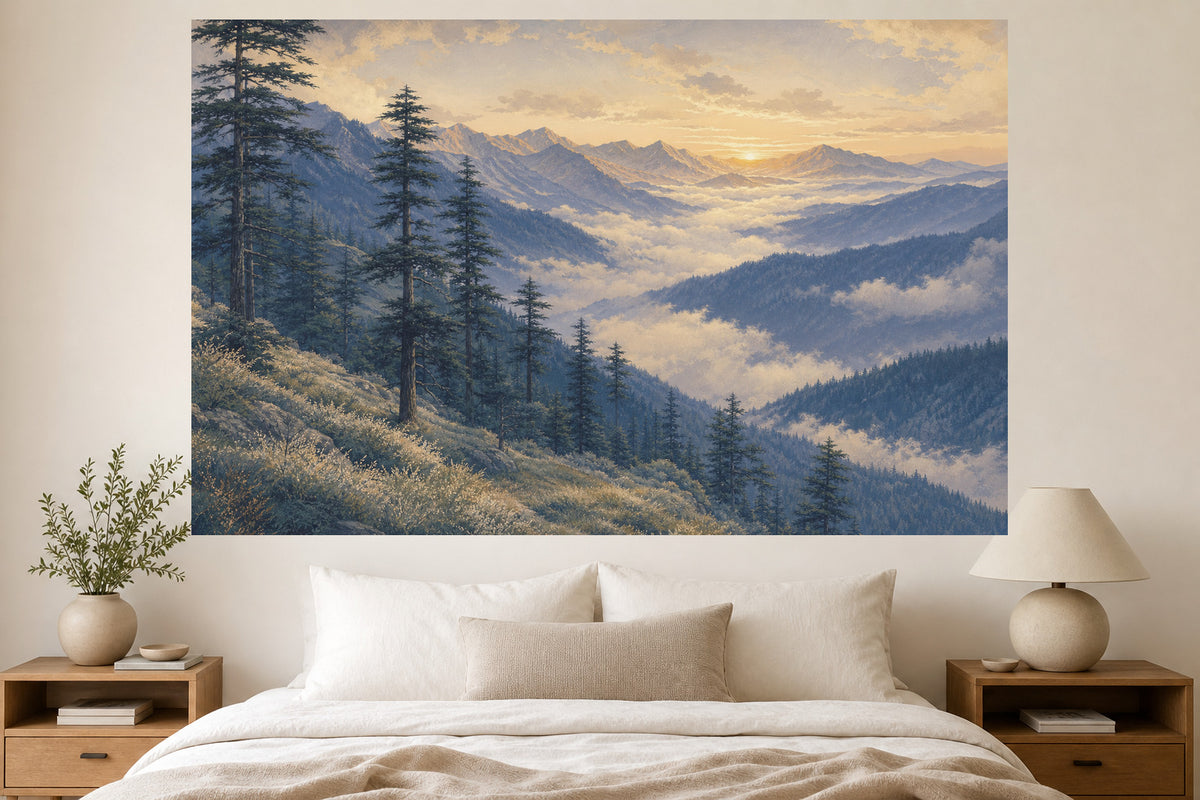Indigo Cedar Wallpaper Mural product view