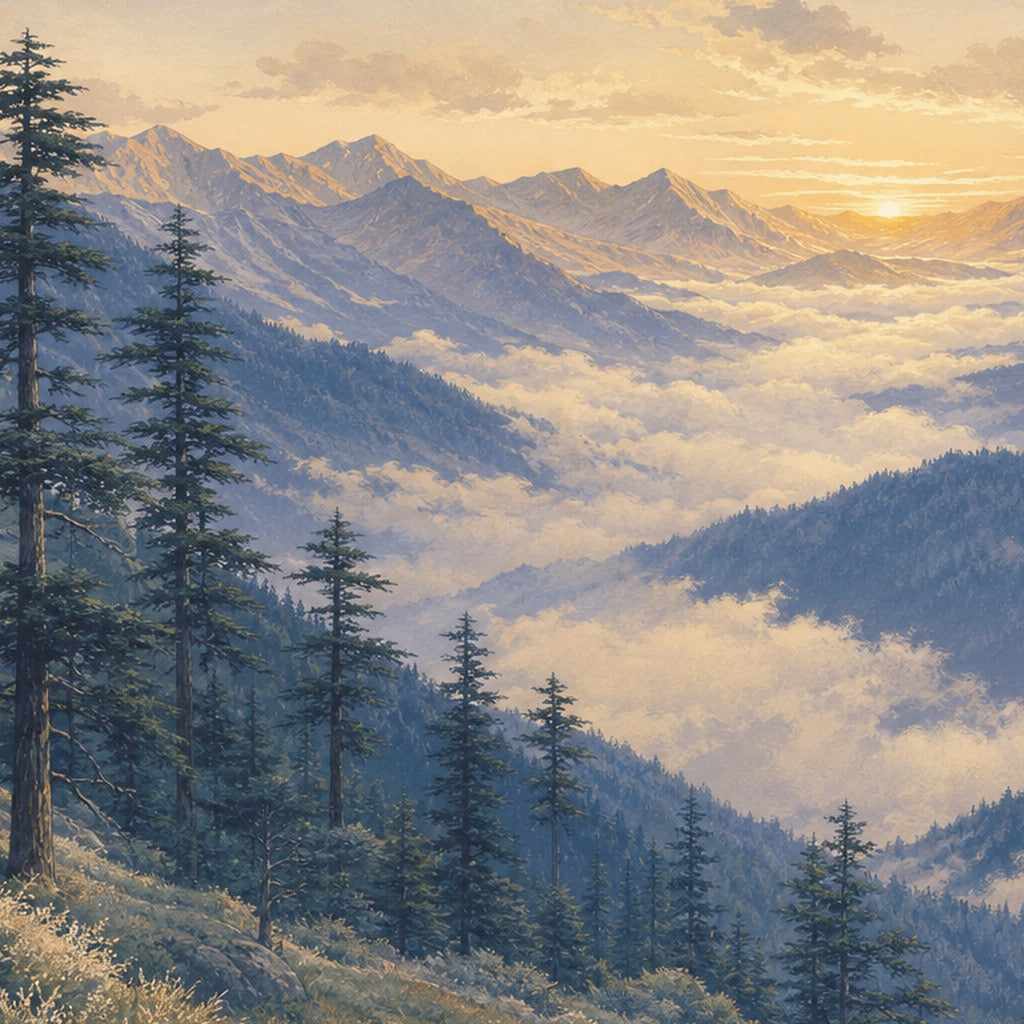 Indigo Cedar Wallpaper Mural product view