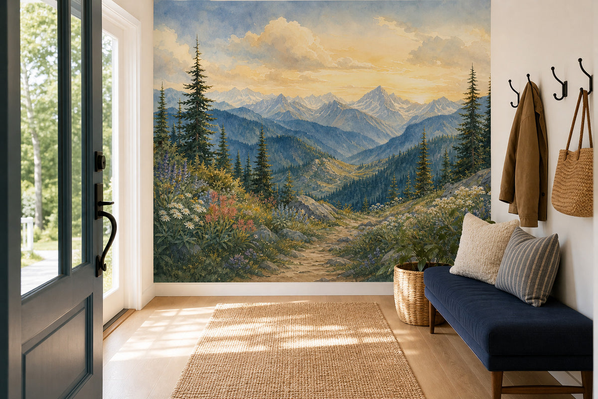 Indigo Cedar Wallpaper Mural product view
