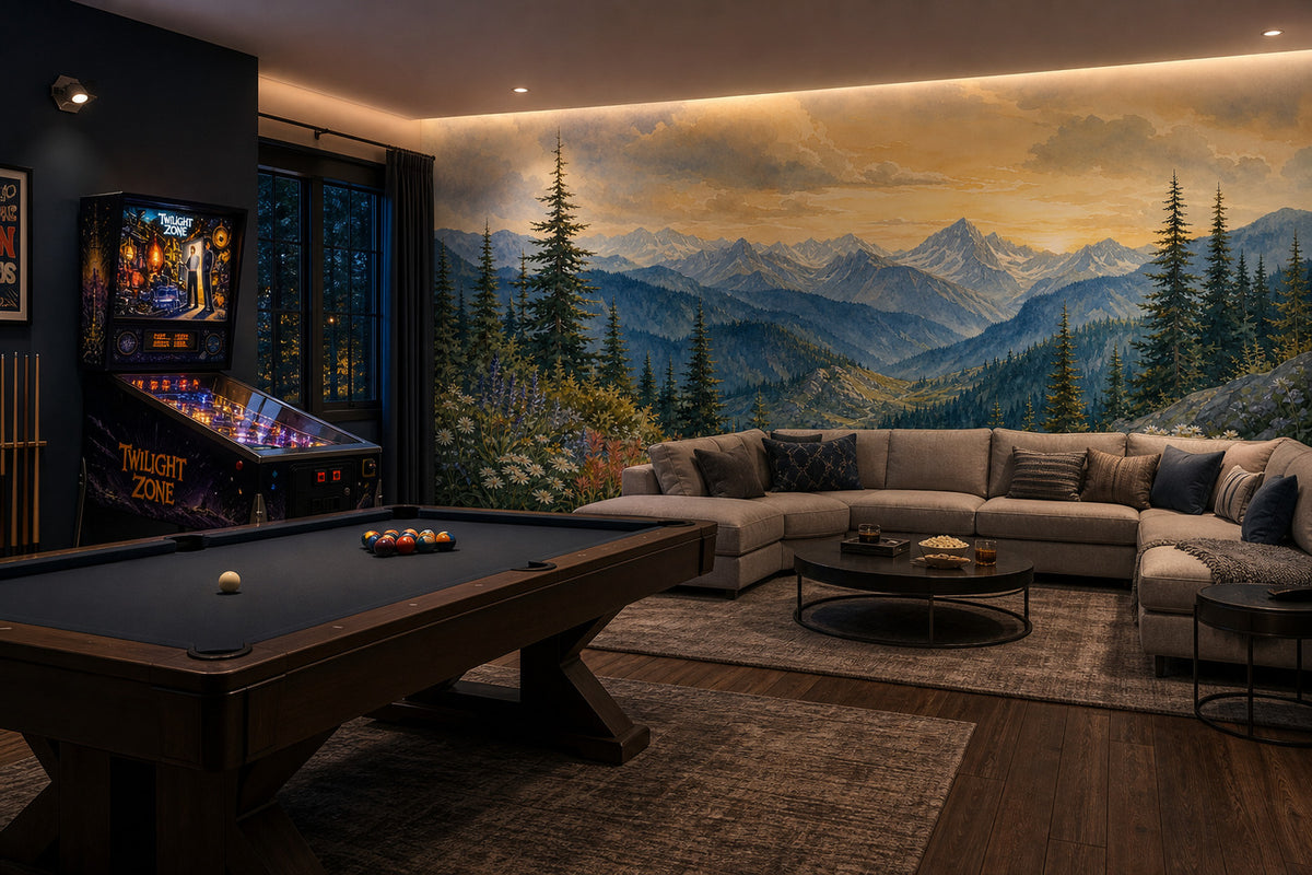 Indigo Cedar Wallpaper Mural product view