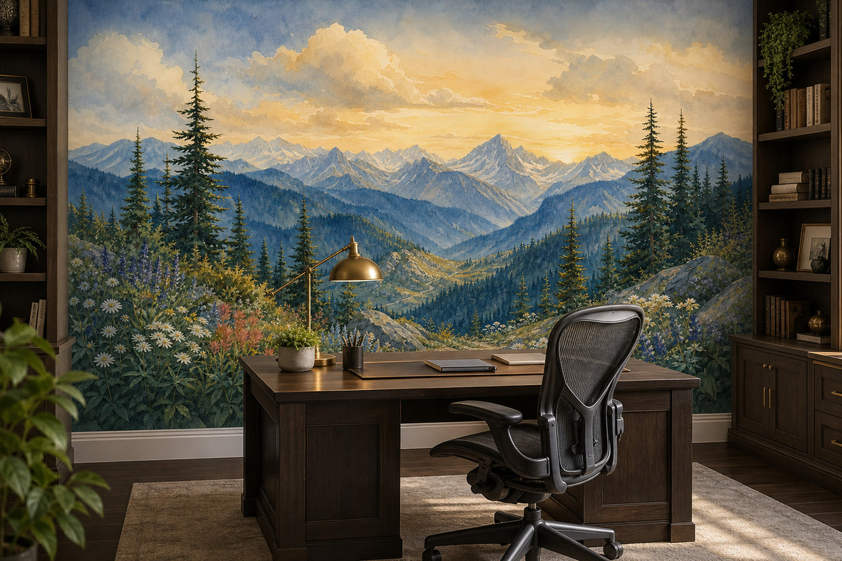Indigo Cedar Wallpaper Mural product view