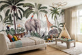Ivory Safari Palm Jungle Wallpaper Mural