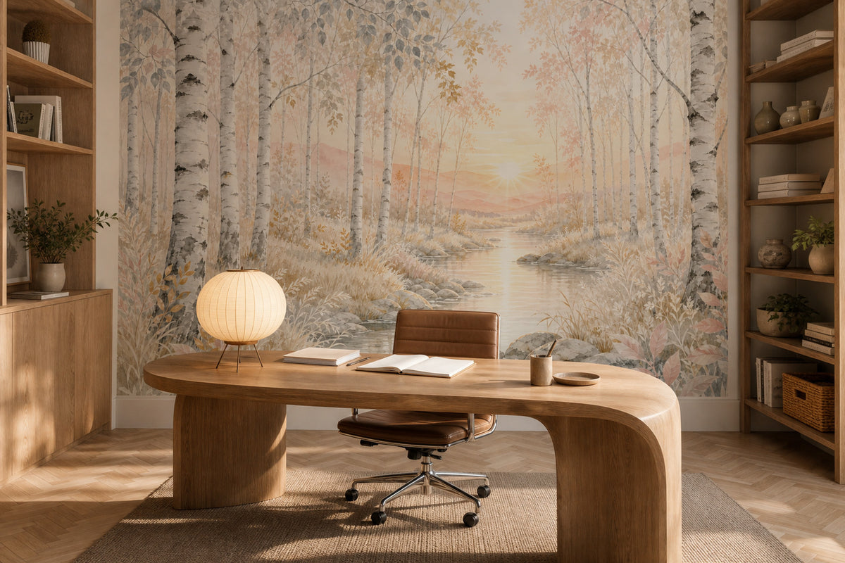 Ivory Birch Wallpaper Mural product view