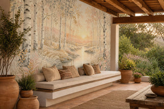 Ivory Birch Wallpaper Mural
