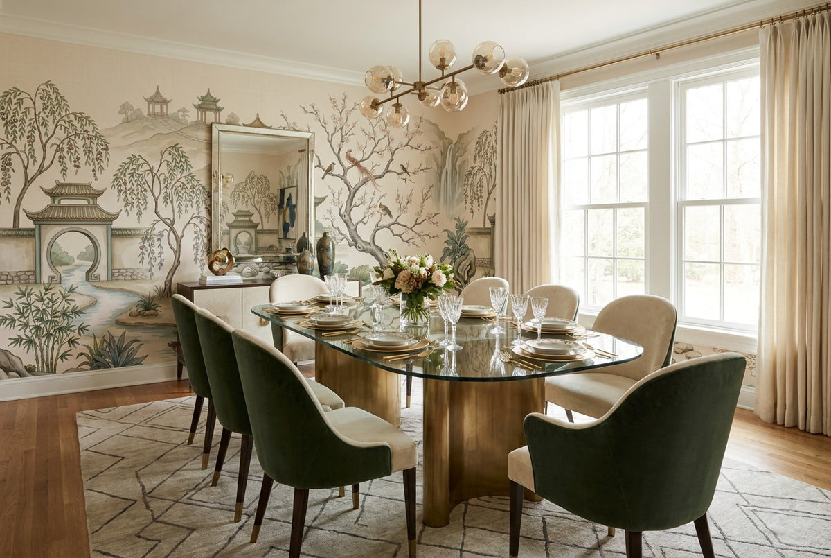 ivory cranes wallpaper mural custom peel and stick dining removable non woven vinyl