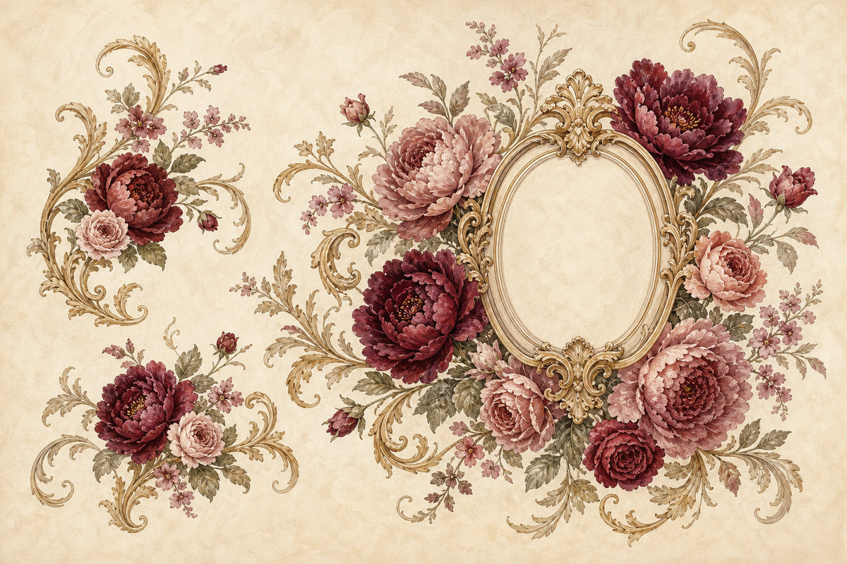 Ivory Baroque Bar Wallpaper Mural product view