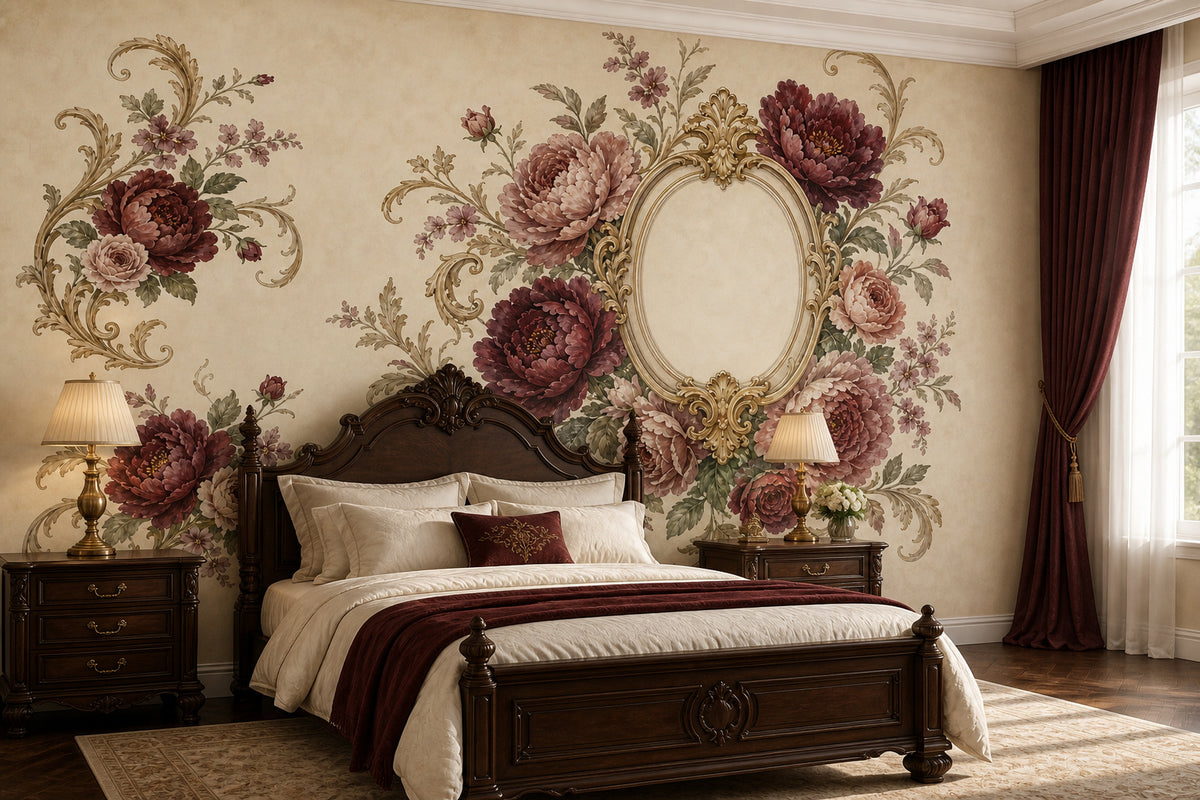 Ivory Baroque Bar Wallpaper Mural product view