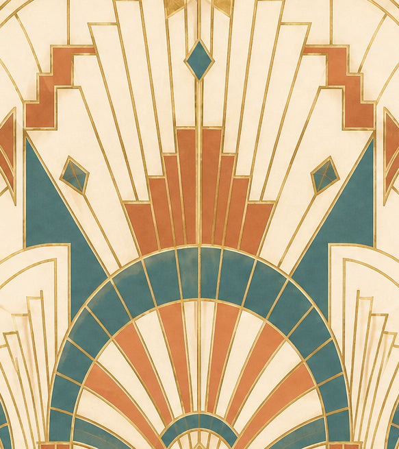 Ivory Deco Fan Wallpaper Mural product view