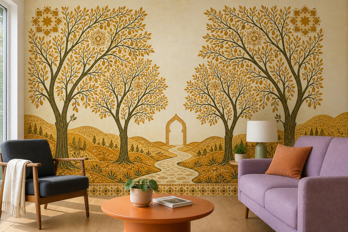 Ivory Ochre Wallpaper Mural product view