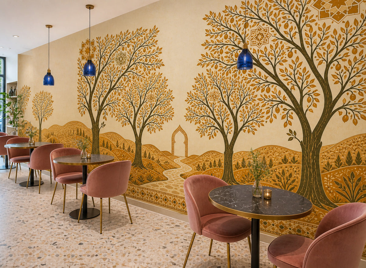 Ivory Ochre Wallpaper Mural product view