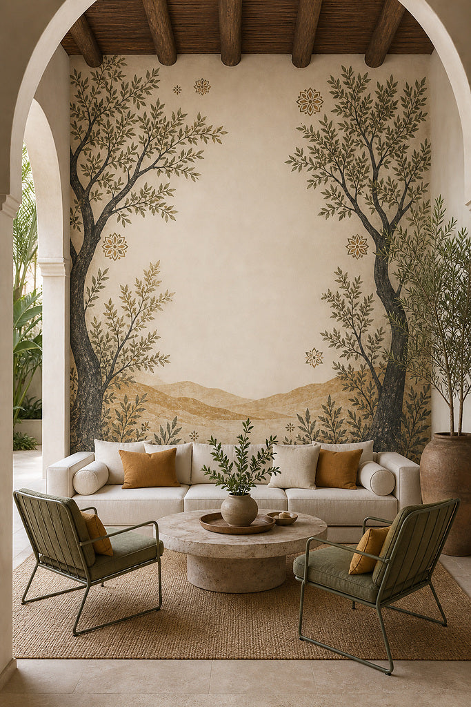 Ivory Ochre Wallpaper Mural product view