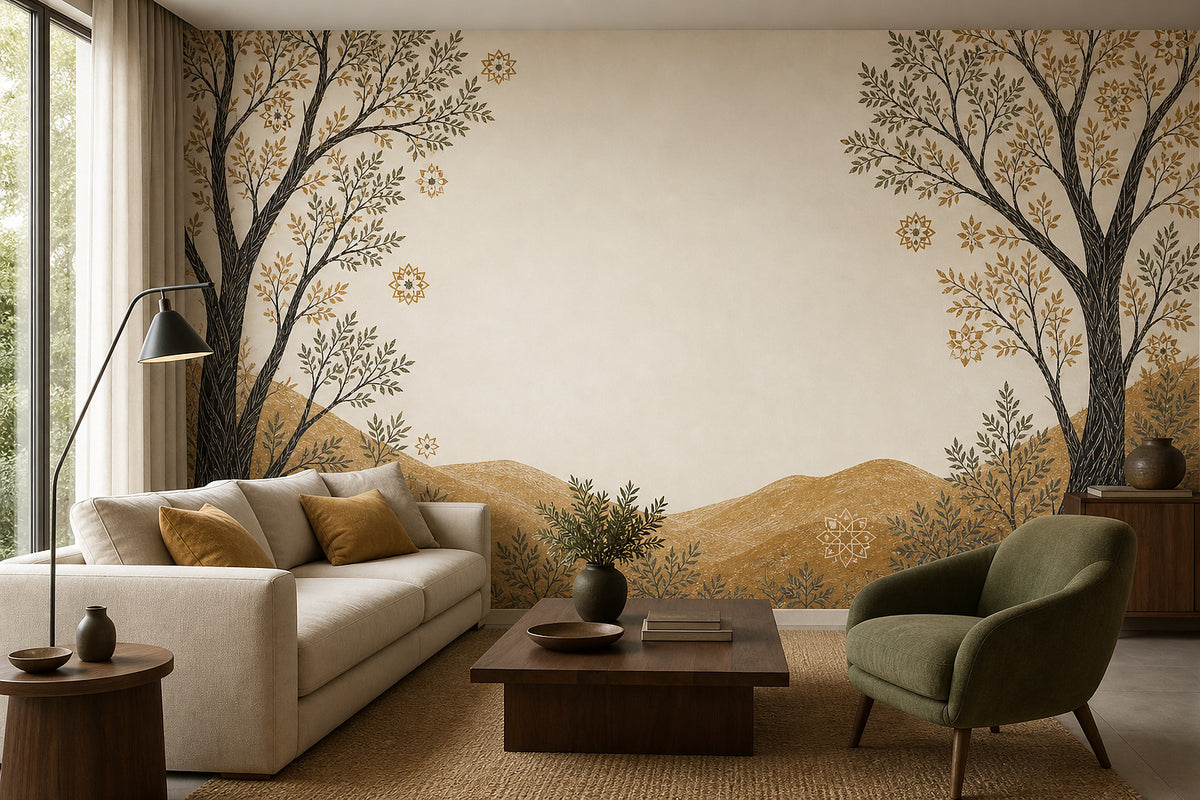 Ivory Ochre Wallpaper Mural product view