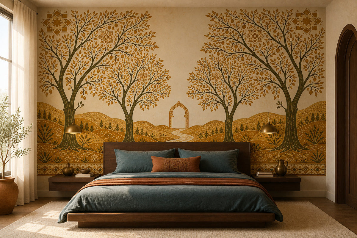 Ivory Ochre Wallpaper Mural product view
