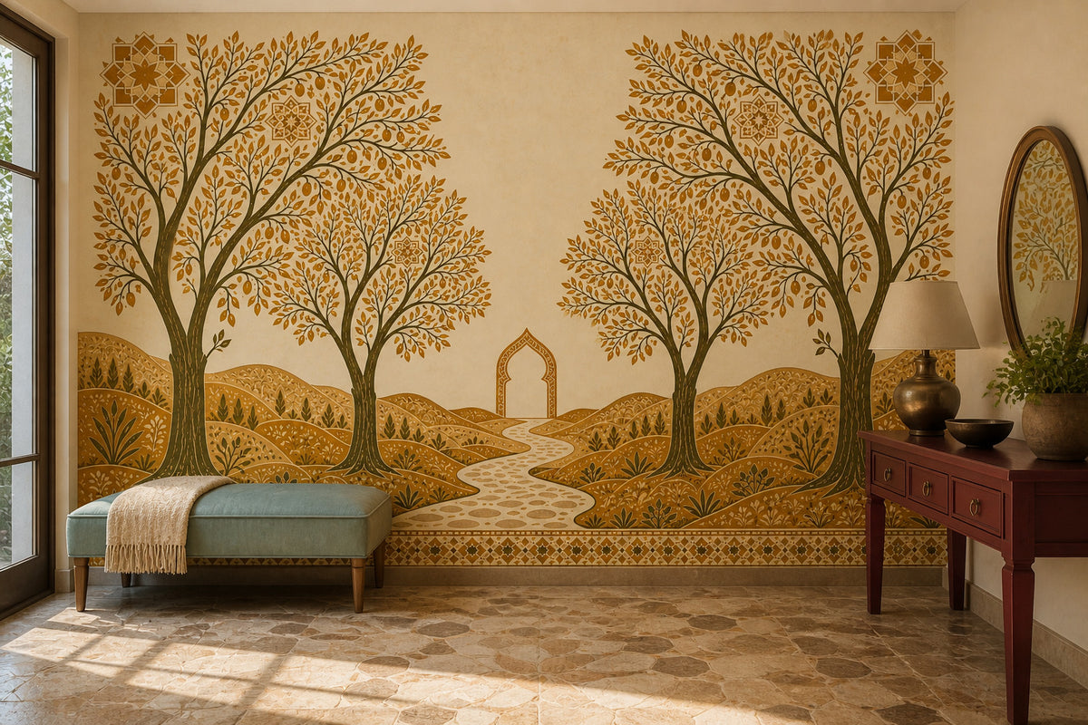 Ivory Ochre Wallpaper Mural product view