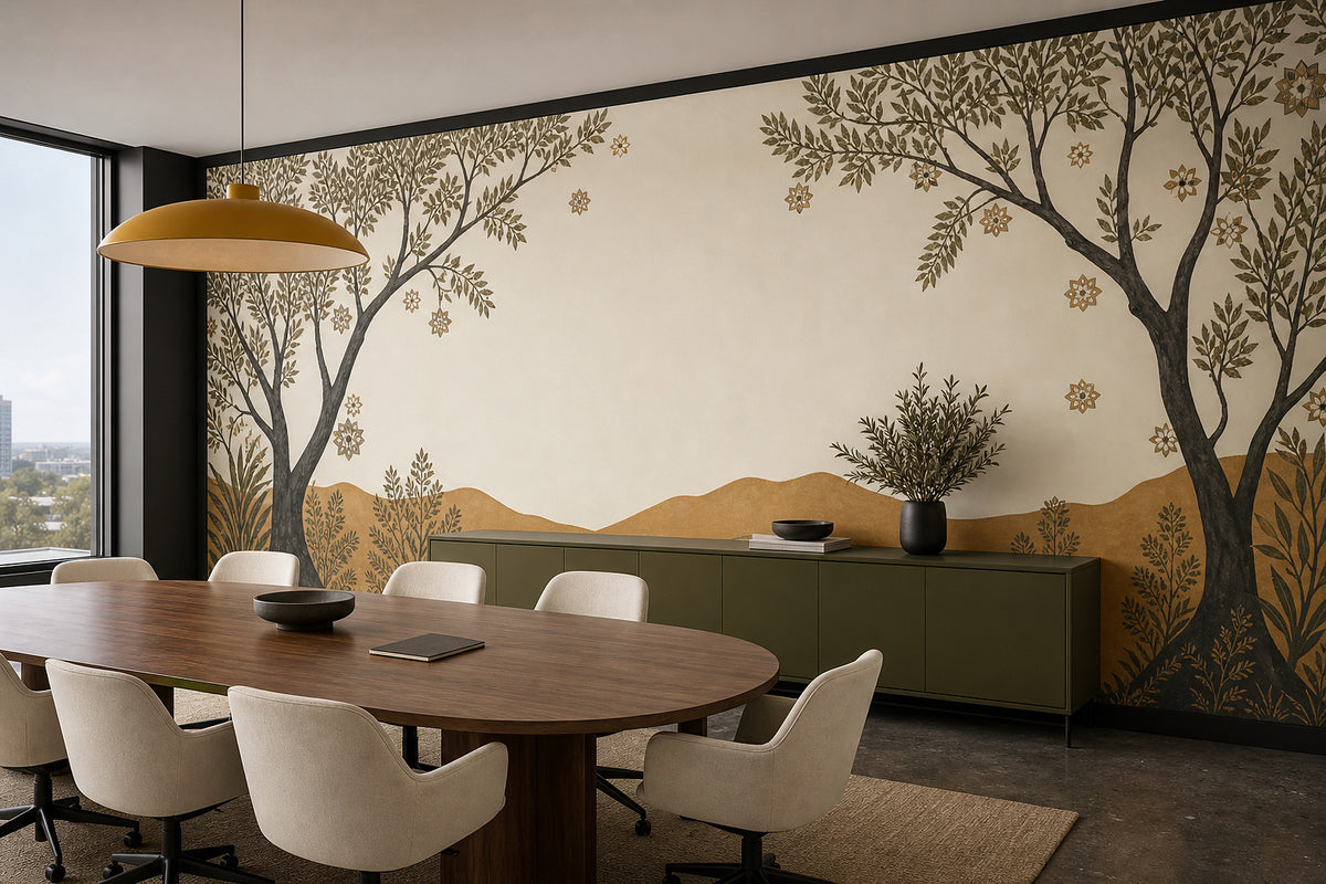 Ivory Ochre Wallpaper Mural product view
