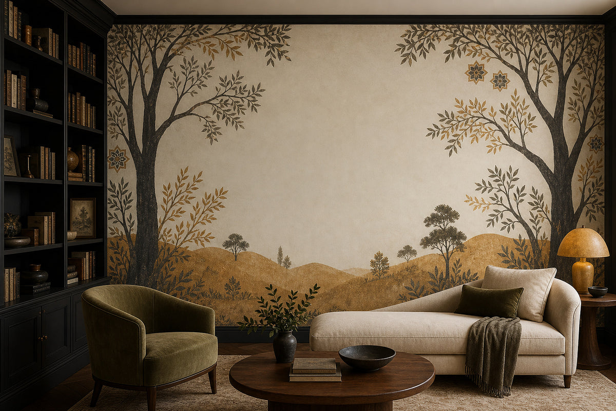 Ivory Ochre Wallpaper Mural product view
