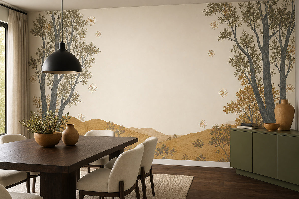 Ivory Ochre Wallpaper Mural product view