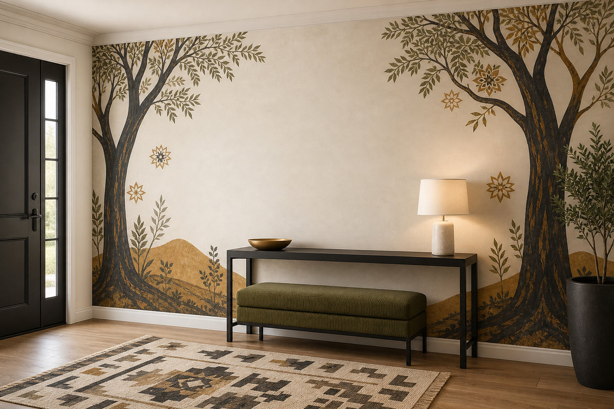 Ivory Ochre Wallpaper Mural product view